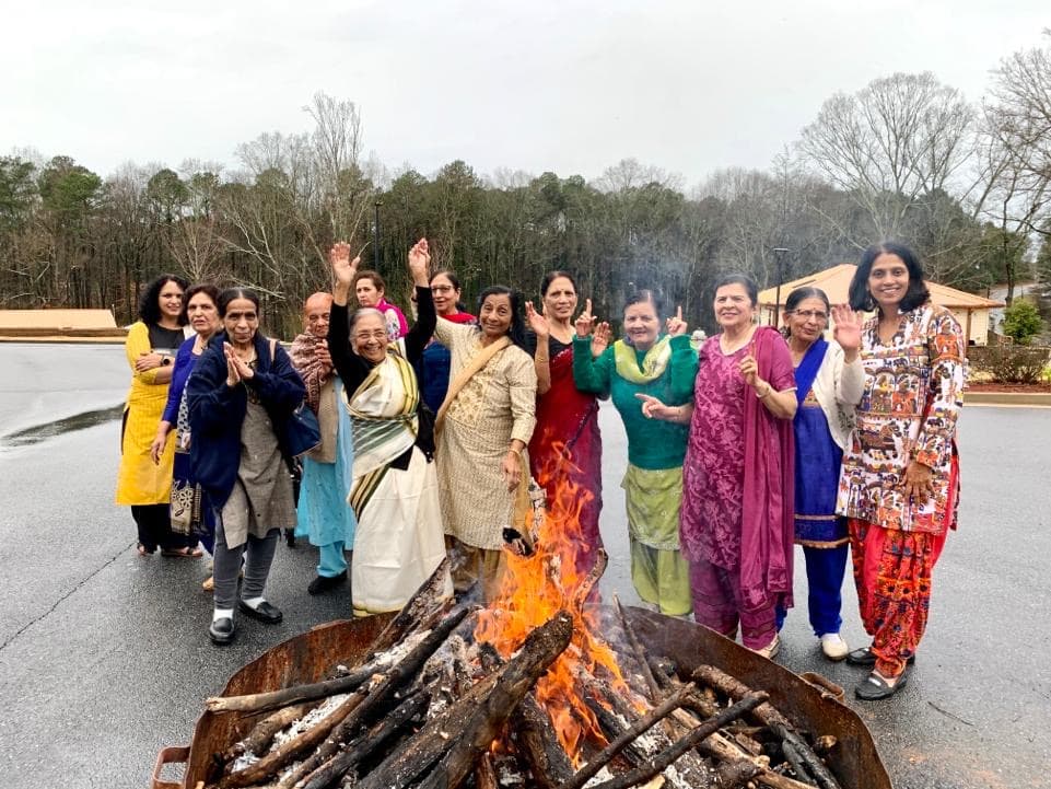 Seniors gathered together for a community celebration